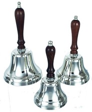 Solid Brass Hand Bell Dinner Reception School Pub Bell Nickel Plated-Buckingham