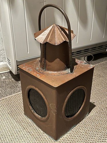 Vintage copper lamp nautical - vintage,