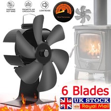 6 Blade Heat Powered Stove Top Fan Eco-friendly for Wood Burner Log Burning Fire