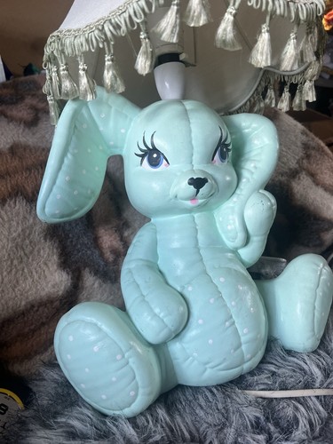 Vintage ceramic blue bunny - vintage,