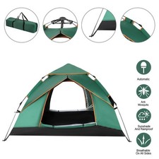 3-4 Man Automatic Instant Double Layer Pop Up Camping Tent Outdoor Waterproof UK