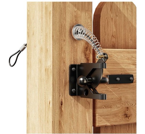 Self locking gate - locking, black