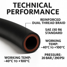 Reinforced Rubber Fuel Hose Unleaded Petrol Diesel Oil Line Fuel Pipe SAEJ30R6