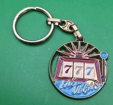 Keyring Key Ring - Vintage Las Vegas Slot Machine, One Arm Bandit Metal Casino