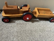 Vintage Wooden Tractor And