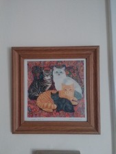 Megan Dickinson Cat Print Wall Art Lovely Wooden Framed Picture Home Decor