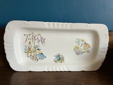 VINTAGE RETRO 1950'S  RARE GREEN FINGERS BY BESWICK ENGLAND CAKE SANDWICH PLATE 