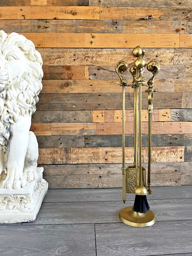 Brass fireplace companion - fireplace,