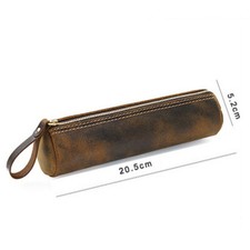 Pen Case Zipper Leather Pencil