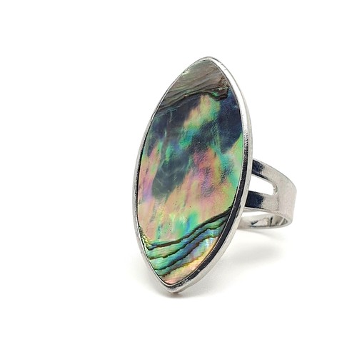 Abalone ring rainbow paua - ring,