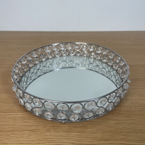 Mirrored glass cosmetic round - glass,
