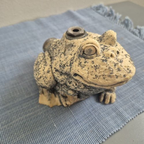 Vintage stone frog sprinkler - frog,