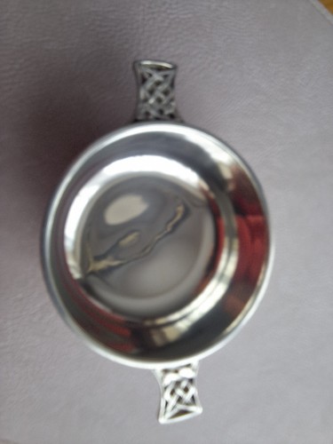 Scottish piper pewter quaich - piper,
