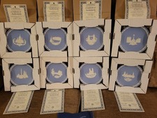 Wedgewood Jasperware Landmark Collection Ltd Edition Complete Set of 8 Plates.