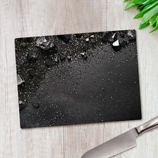 Black Crystal Print Glass