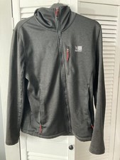 Karrimor hooded soft shell jacket mens Black size L large 3 zip pockets 