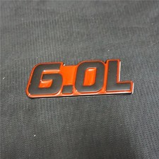 1x Red 6.0L Black Metal Decal Sticker Badge Emblem 3D Engine Racing V8 Sport 4x4