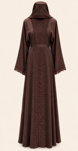 Women abaya cocoa lace - cocoa,
