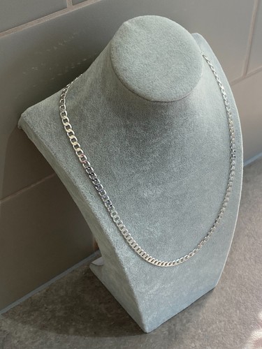 Mens silver plated flat curb - mens,