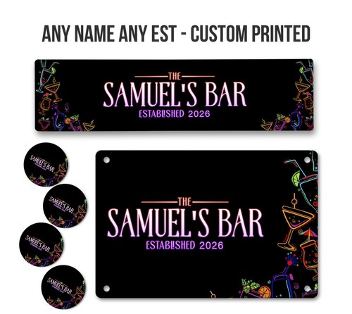 Personalised bar runner - personalised, sign