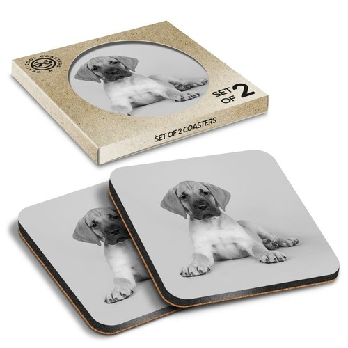 Boxed square coasters bw - x,