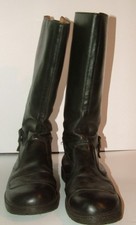 Vintage SNOBO Black Leather Motorcycle Boots 9UK