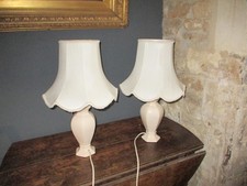 MARKS & SPENCERS LOUNGE TABLE LAMPS +SHADES  WORKING BEDSIDE LAMPS IVORY