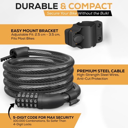 Bike lock digit combination - lock, 5