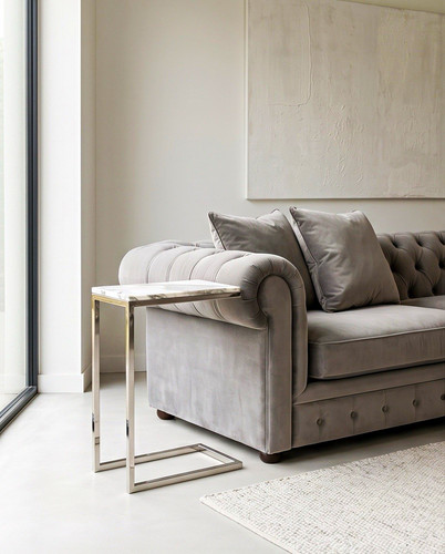 Shaped coffee table - c-shaped, marble