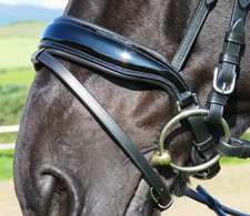 FSS PATENT Noseband Comfort Padded SHAPED Sides CUT AWAY Crank Flash TWIN BUCKLE