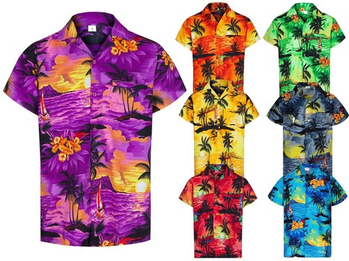 Mens hawaiian shirt - hawaiian, palm