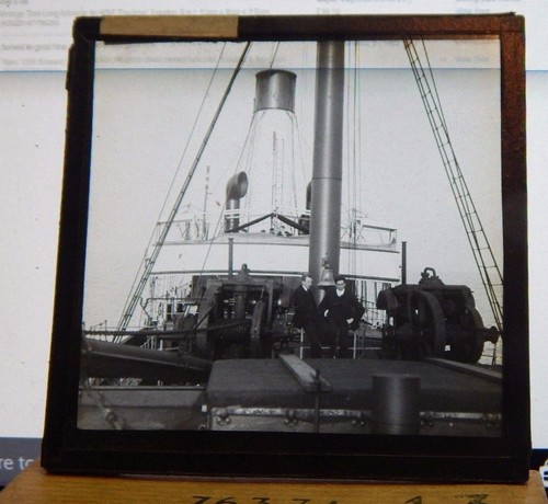 Antique glass slide - slide, merchant