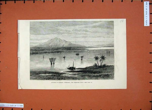 Old antique print - print, 1880