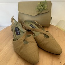Woman’s Camel Colour Shoes And Bag Nice Summer Size 8Uk (Box 0)