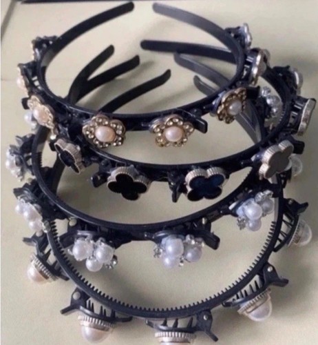Black plastic hair - black, with