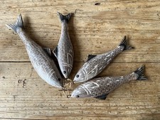 Wooden Sea Bass. Hanging Nautical Fish Decor. Rustic Coastal Wall Art 