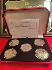RARE. Pobjoy Mint Cased Set. The Legend Of King Arthur 5 Coin Set. Mint C OF A.