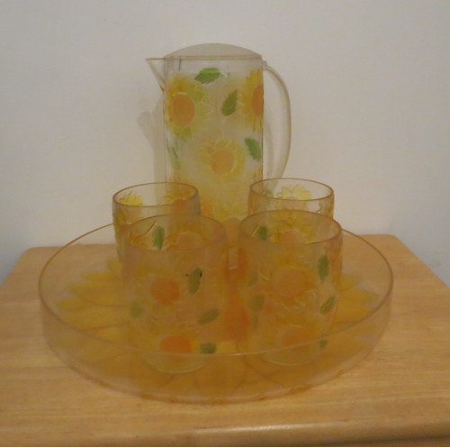 Mid century floral jug and - floral,
