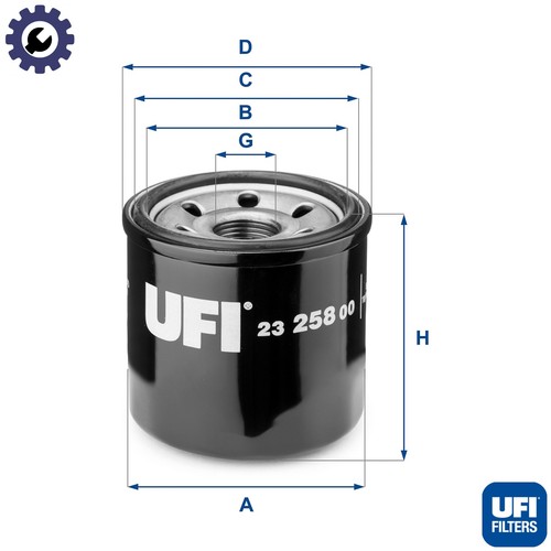 Oil filter 258 for kia - 23.258.00,