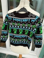 Boys Christmas Xmas jumper Minecraft new nutmeg mine craft age 5/6