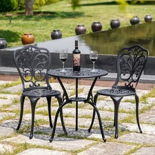 3 Pcs Cast Aluminum Bistro Set