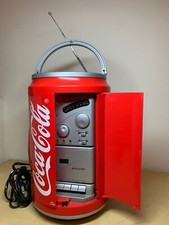 VINTAGE LARGE RED COCA-COLA SODA CAN ELECTRICAL RADIO STEREO & TAPE CASSETTE 