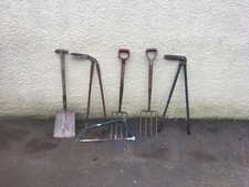 6 Gardening Tools, Shovel Saw Lawn Edgers Forks