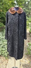VINTAGE OLOF LINDEBORG BOHO HIPPIE FUNKY WOOL & FUR COLLAR COAT