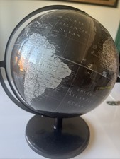 Rotating World Globe Plus Mount John Lewis Metallic Black, Silver & Gold