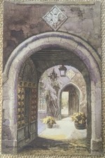 Exeter Courtyard Showing Jacobean Door, Illustrated S. Endacott, Worth's Postcar