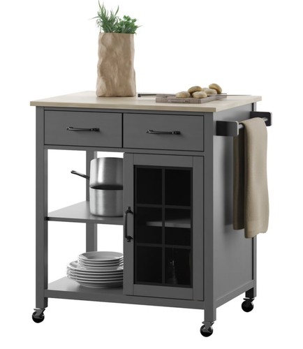 Gray rolling kitchen cart - gray,