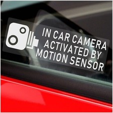 5 x Stickers In Car Camera Activated Motion Sensor Signs CCTV Recording Car Taxi