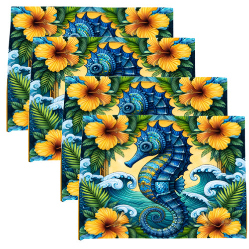 Seahorse placemats set 4 - placemats, of