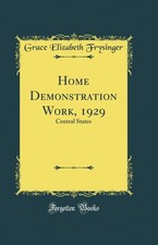Home Demonstration Work, 1929